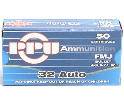 PRVI 32 ACP 71 GRAIN FULL METAL JACKET AMMUNITION (50 ROUNDS)